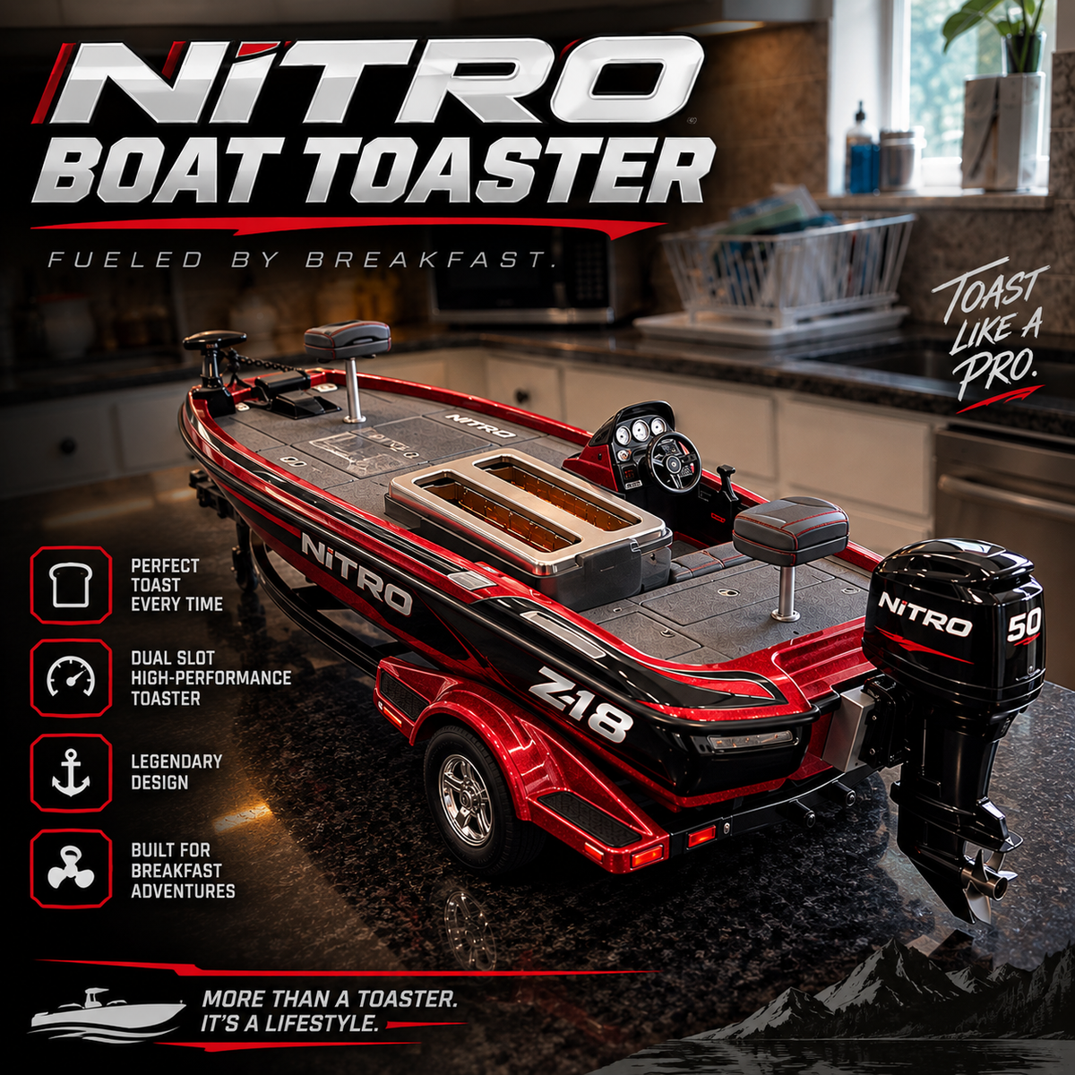 Red Nitro Boat Toaster